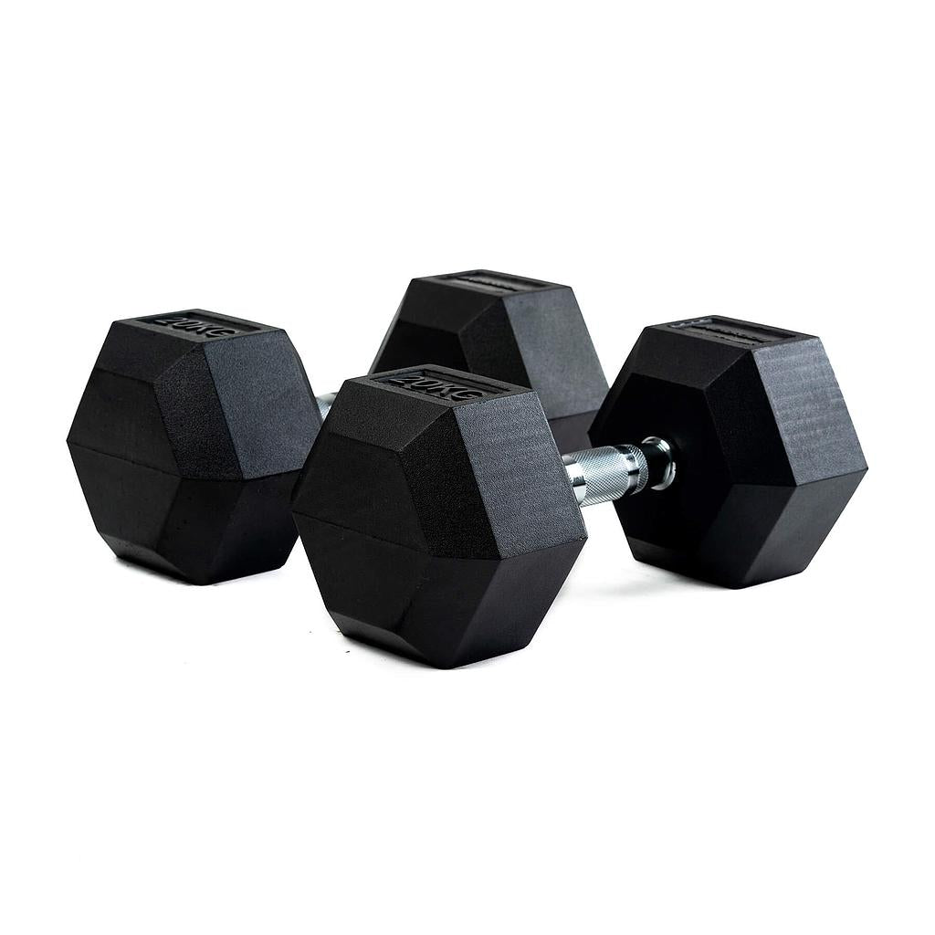 Par de mancuernas hexagonales de goma 20kg