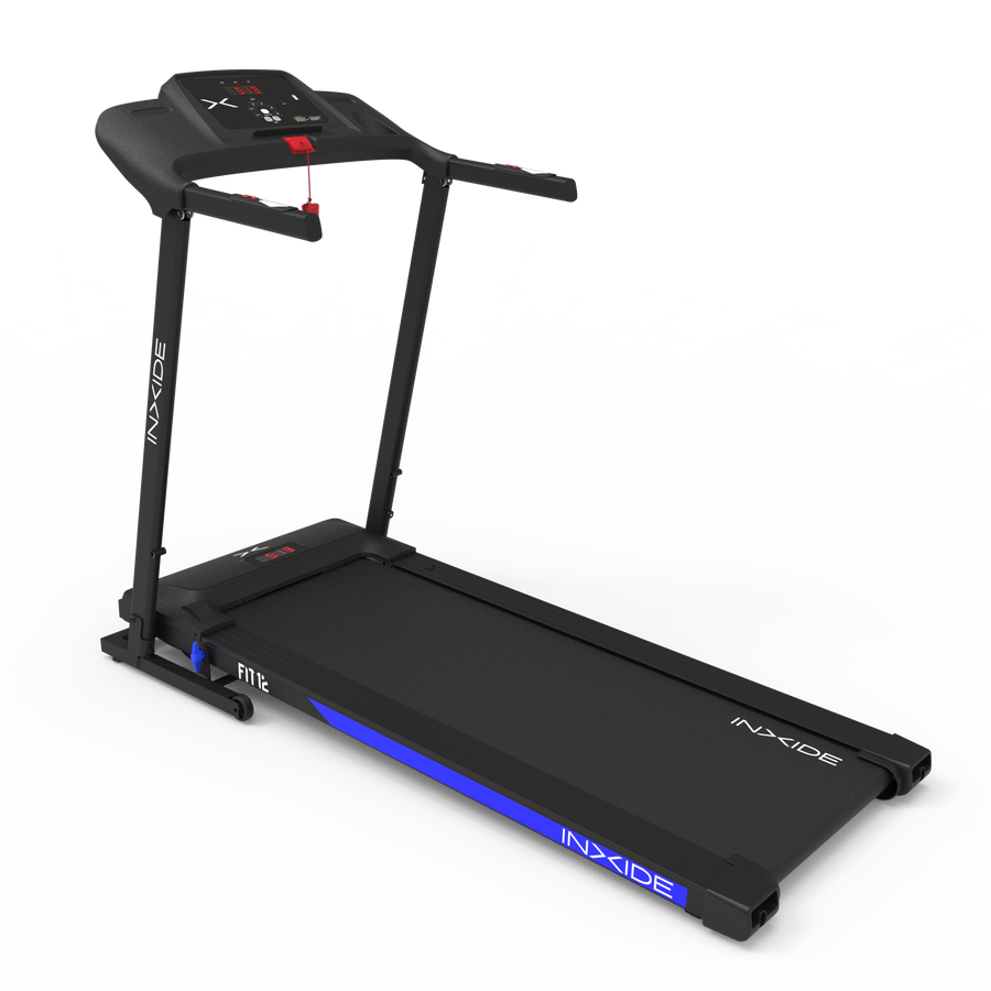 Tapis de course pliable Bodytone - Connectivité Bluetooth FitShow et Zwift - 12 programmes d'entraînement - Vitesse maximale 12 km/h - Haut-parleurs MP3 et écran LED - Modèle FIT12 Inxide 