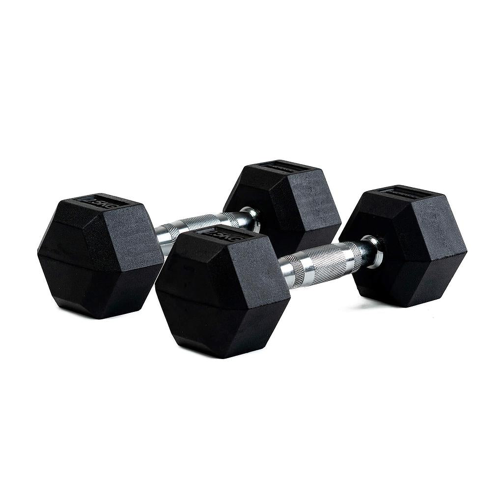 Par de mancuernas hexagonales de goma 2.5kg