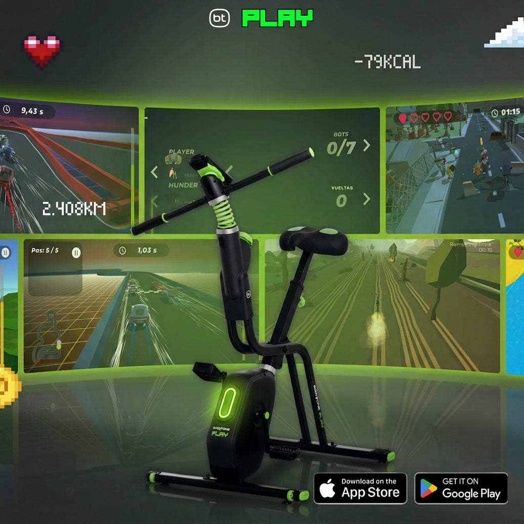 Bodytone Play: Bicicleta Estática Gaming Interactiva y Plegable | Entrena Jugando